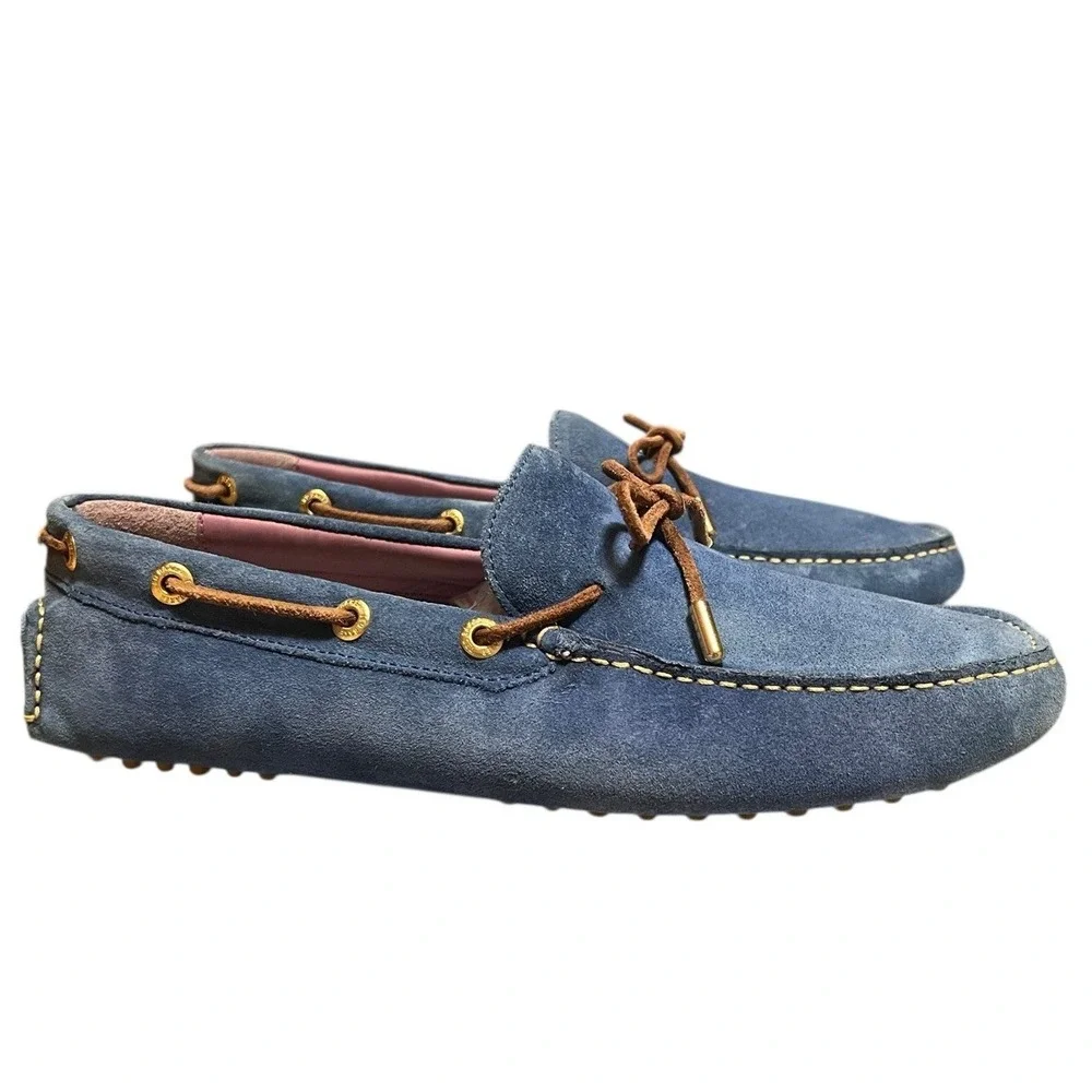 TED BAKER London Mens Blue Driving Moccasin Suede Shoes SUPER CLEAN‎ EU 42 /US 9
